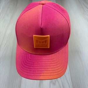Melin Odyssey Mens Pink Orange Stacked Aura Hydro Snapback Performance Hat CL